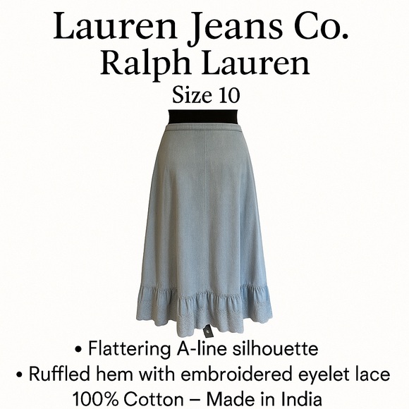 Lauren Jeans Co. Ralph Lauren Denim Maxi Skirt – Size 10 - Picture 2 of 2